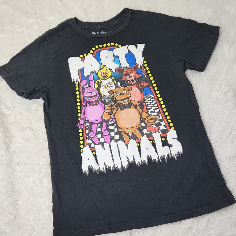 FNAF t-shirt Top Tee - Unisex Kids Medium, Black - Five Nights At Freddies